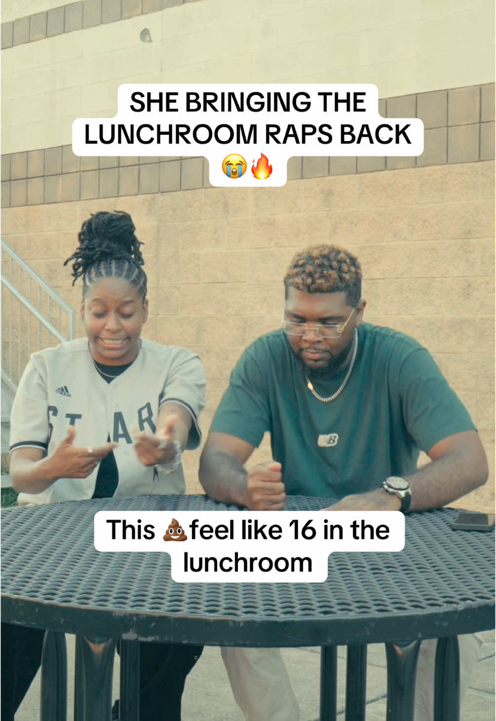 A post by @the_rapgirl on TikTok caption: Yall wasn’t beating on them lunch tables fr 😭🔥 “Lunchroom” is out nowwwwww 🤝🏾🤝🏾🤝🏾 #DaishaMcBride #independentartist #therapgirl 