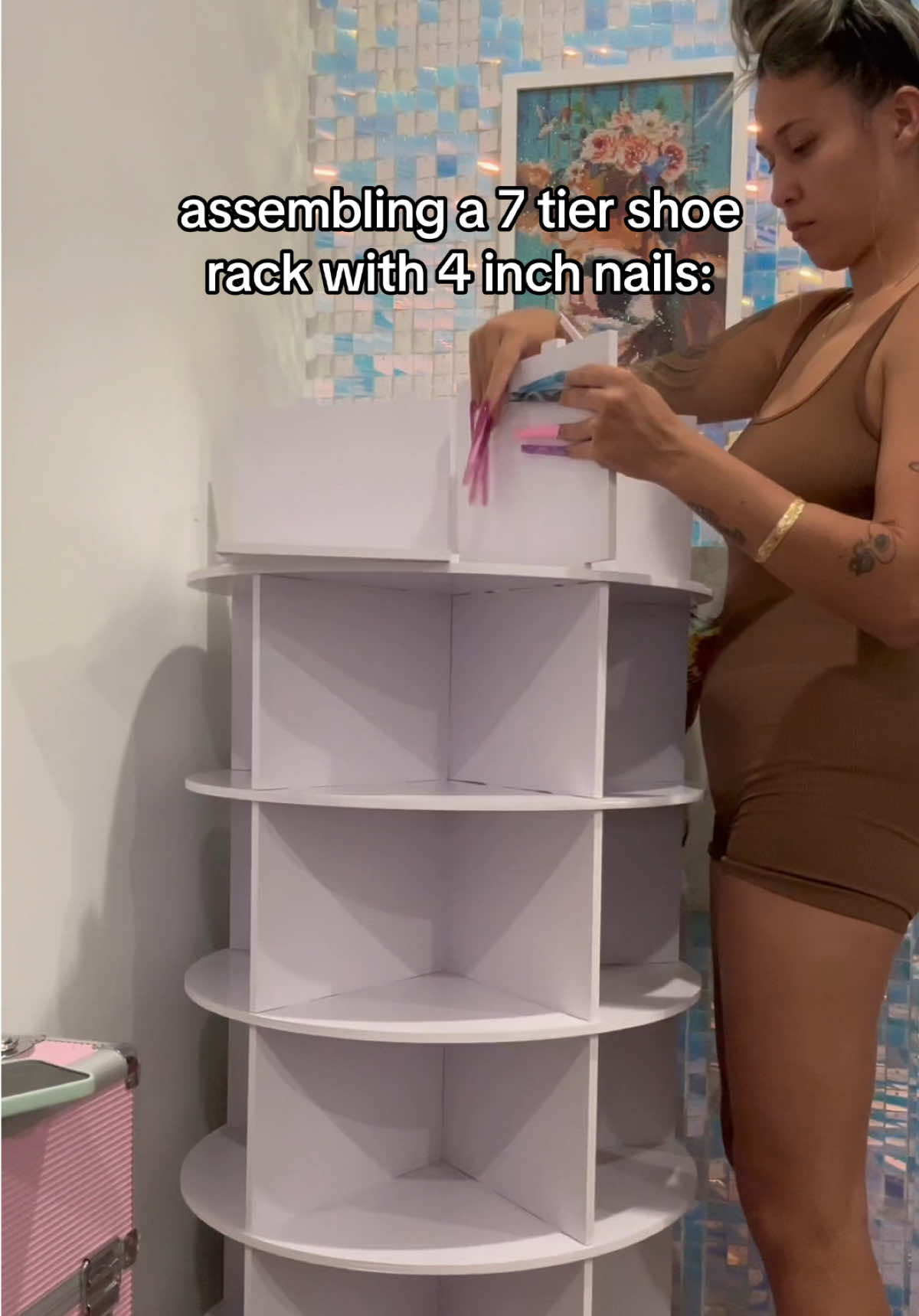 A post by @mooyahyah on TikTok caption: Another ASMR vid 🥳 Spoiler YES it does fit my size 10 shoes 🤩🤩 Who wants to see me stock her up? 👀