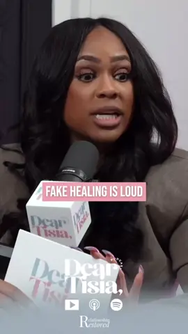 A post by @tisiaxvs on TikTok caption: Is your trauma behind you or sitting next to you? ⬇️ Follow Dear Tisia on Apple Podcast, Spotify, and YouTube! #deartisia #relationshipadvice #datingtips #healing #relationshiprestored #therapy