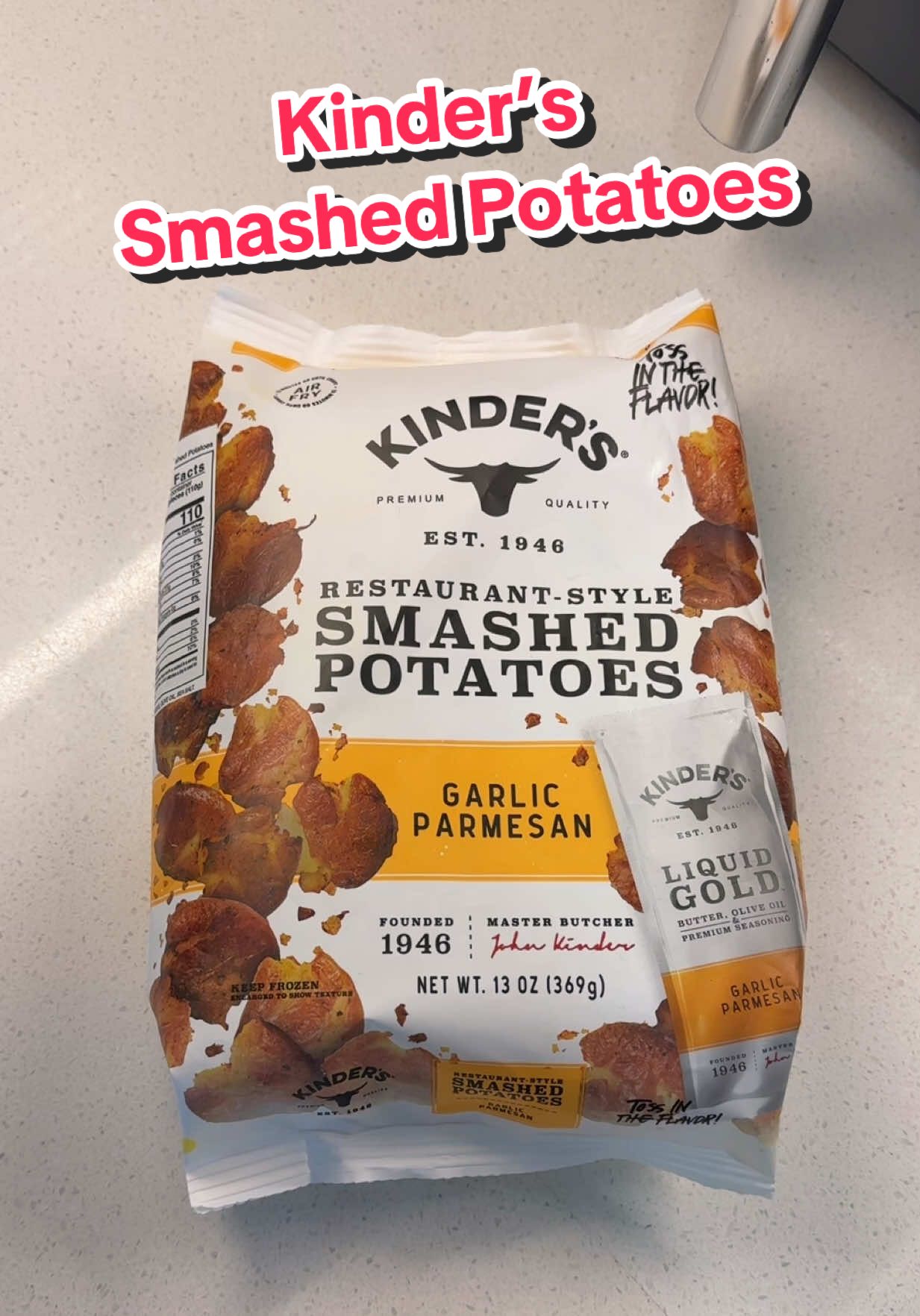 A post by @thelavelleshow on TikTok caption: Now wait a minute Kinder’s 👀 #Kinders #kinderseasoning #smashedpotatoes #walmartfinds #thelavelleshow 