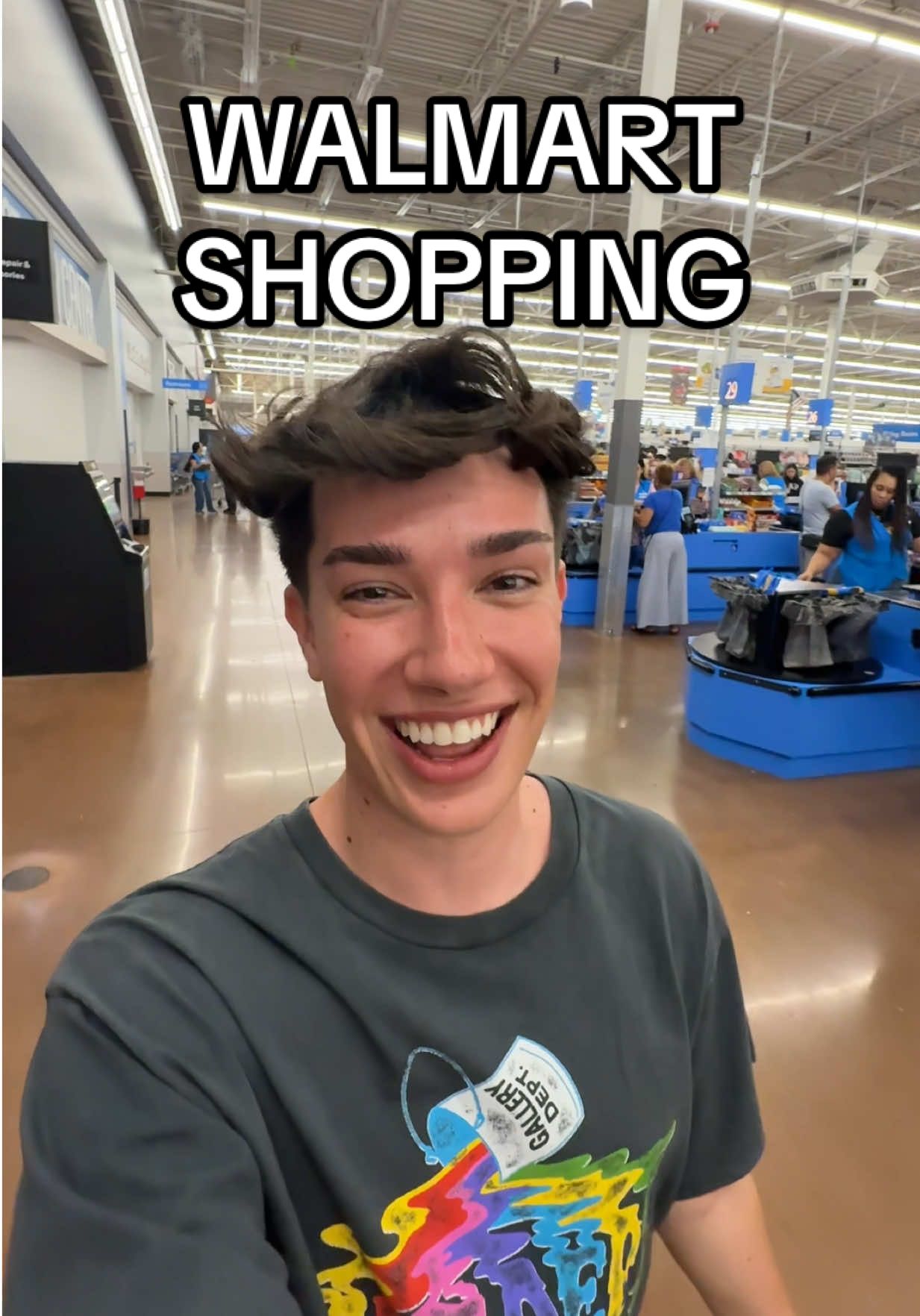 A post by @jamescharles on TikTok caption: EMERGENCY 11PM DISNEY OUTFIT SHOPPING AT WALMART HAHAHAHA
