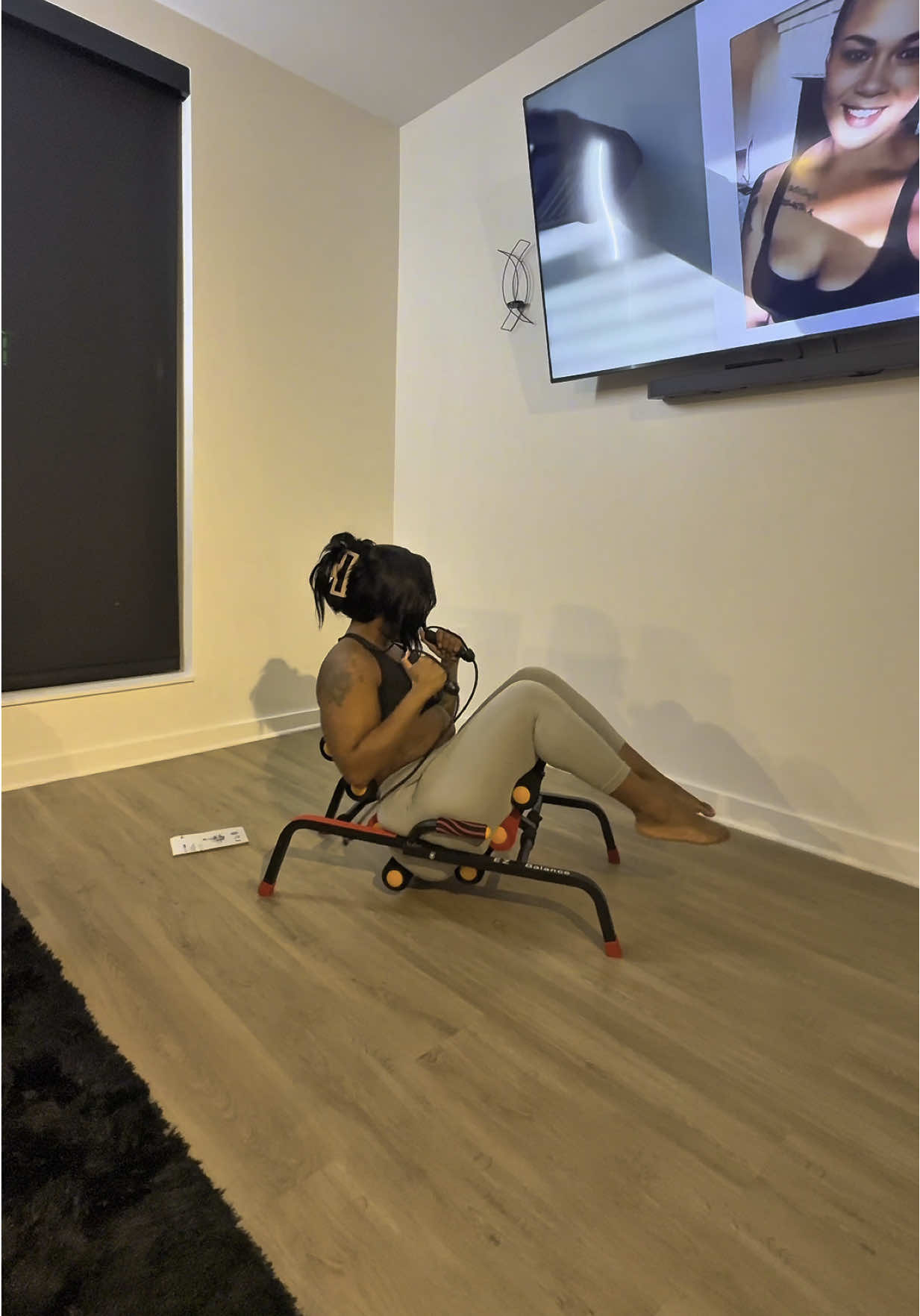 A post by @_fitjazz on TikTok caption: Alright sistasss this is for the girlies with the bad knees!!!!  It’s so many exercises that can be done on this machine!!!! Click the orange cart below to get one!!! ⬇️⬇️⬇️ #foryoupage #fyp #squattingmachine 
