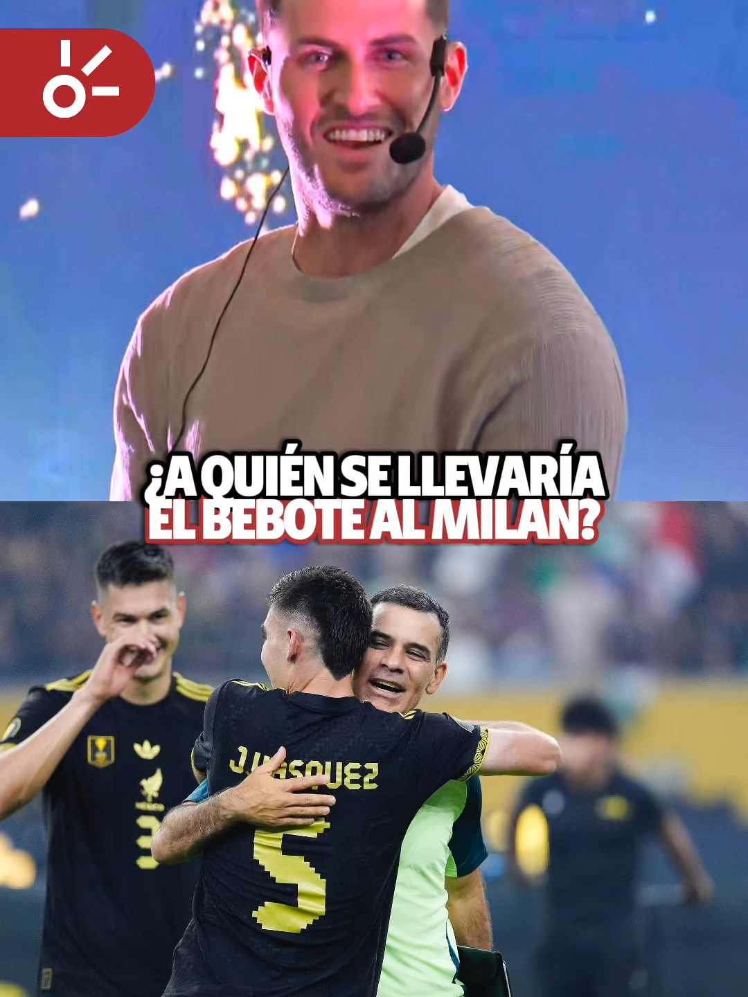 A post by @clarosports on TikTok caption: ¡ES QUE JOHAN ES UN JUGADORAZO! 😌🇲🇽🔥 Santi Giménez no duda ni un segundo: si pudiera llevarse a un jugador del Tricolor al Milan, sería Johan Vásquez. ¡Pura calidad y corazón mexicano! 😮‍💨💥 #JohanVásquez #SantiGiménez #Milan #SelecciónMexicana #FútbolMexicano #Tri #Fichajes #MásClaroQueNunca #ClaroSports #TiktokDeportes
