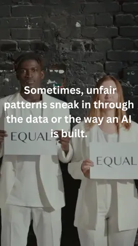 A post by @dropsknowledge on TikTok caption: Fairness is important in developing AI applications #4thofjuly #stem #ai #edutok 