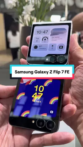 A post by @geekculture on TikTok caption: Have a first look at the budget-friendly Samsung Galaxy Z Flip 7 FE, available in a minimalist Black or White. #Samsung #GalaxyZFlip7FE #GalaxyAI #GalaxyUnpacked #Tech #fyp #fypシ @Samsung Singapore 