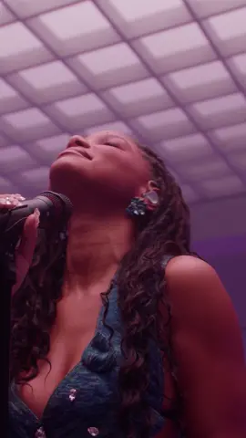 A post by @hallebailey on TikTok caption: big thank you to @vevo 💫 💜 click link in my story to watch full live performance of braveface 🤗