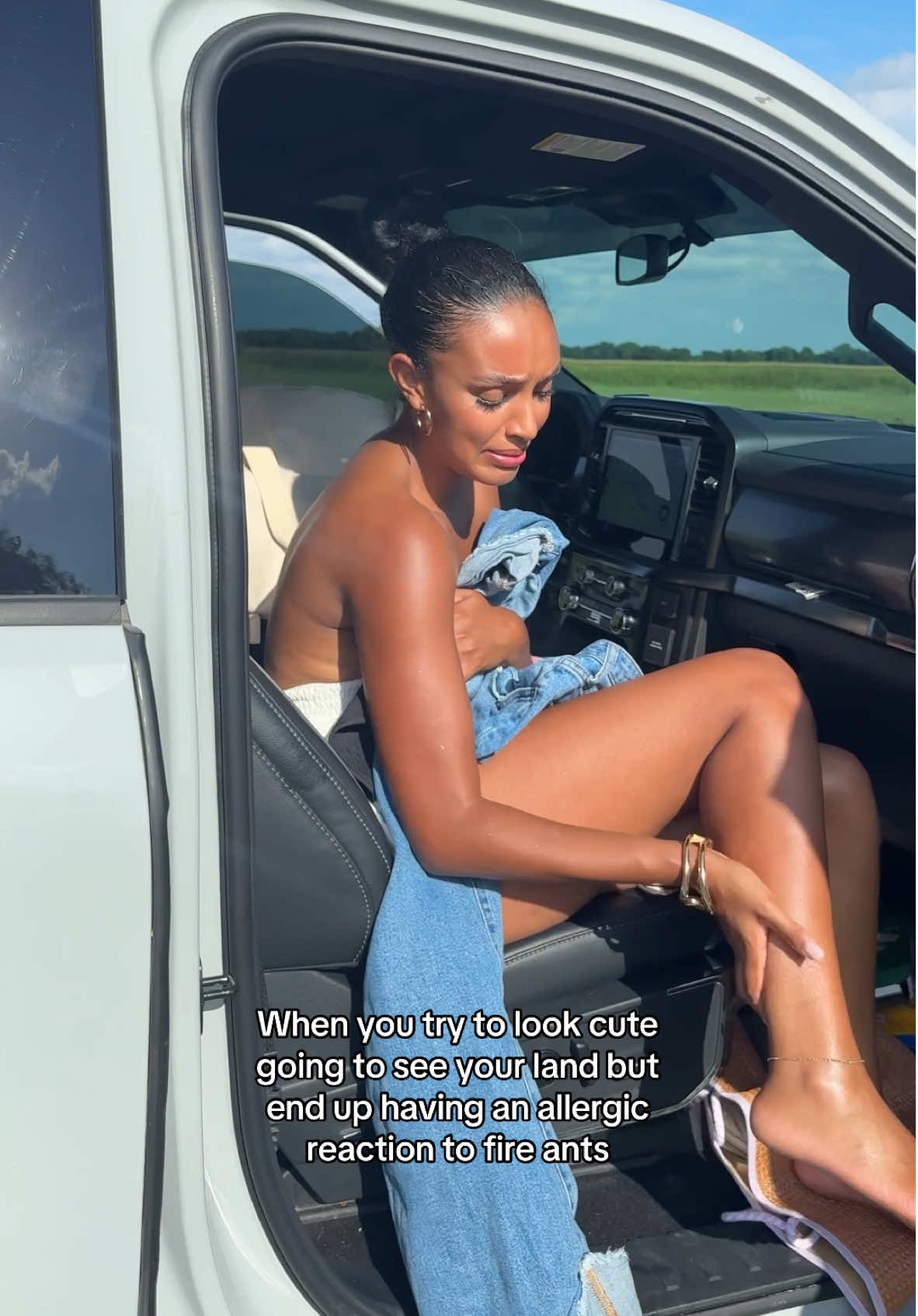 A post by @kyrahenry_ on TikTok caption: Nothing beats a jet to the Henry Homestead #building #allergies #allergicreaction #ootd #thehenryhomestead #landowners #homesteading #outdoors 