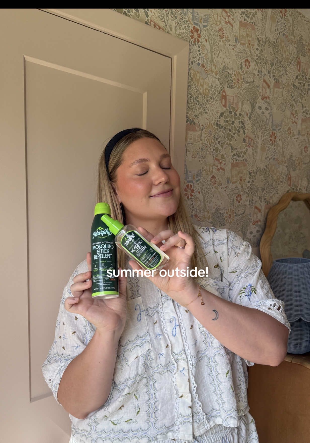 A post by @emilyfranciswheaton on TikTok caption: outside over indoors always & forever!! here are the hacks that keep us happy outdoors and it starts with @Murphy’s Naturals everytime! 🌿 #ad 