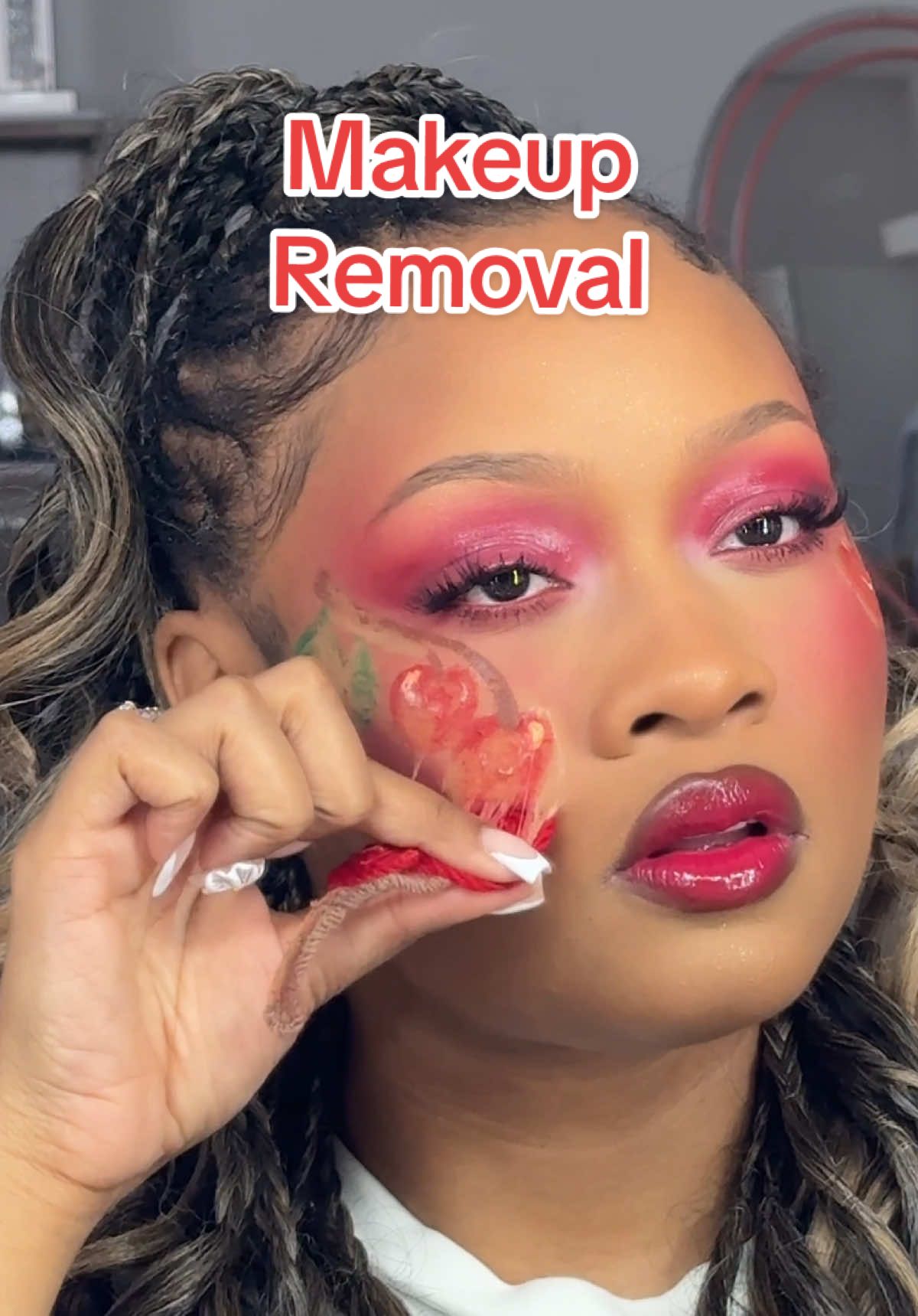 A post by @beatsbydeb on TikTok caption: this was so satisfying🍒  #makeupremoval 
