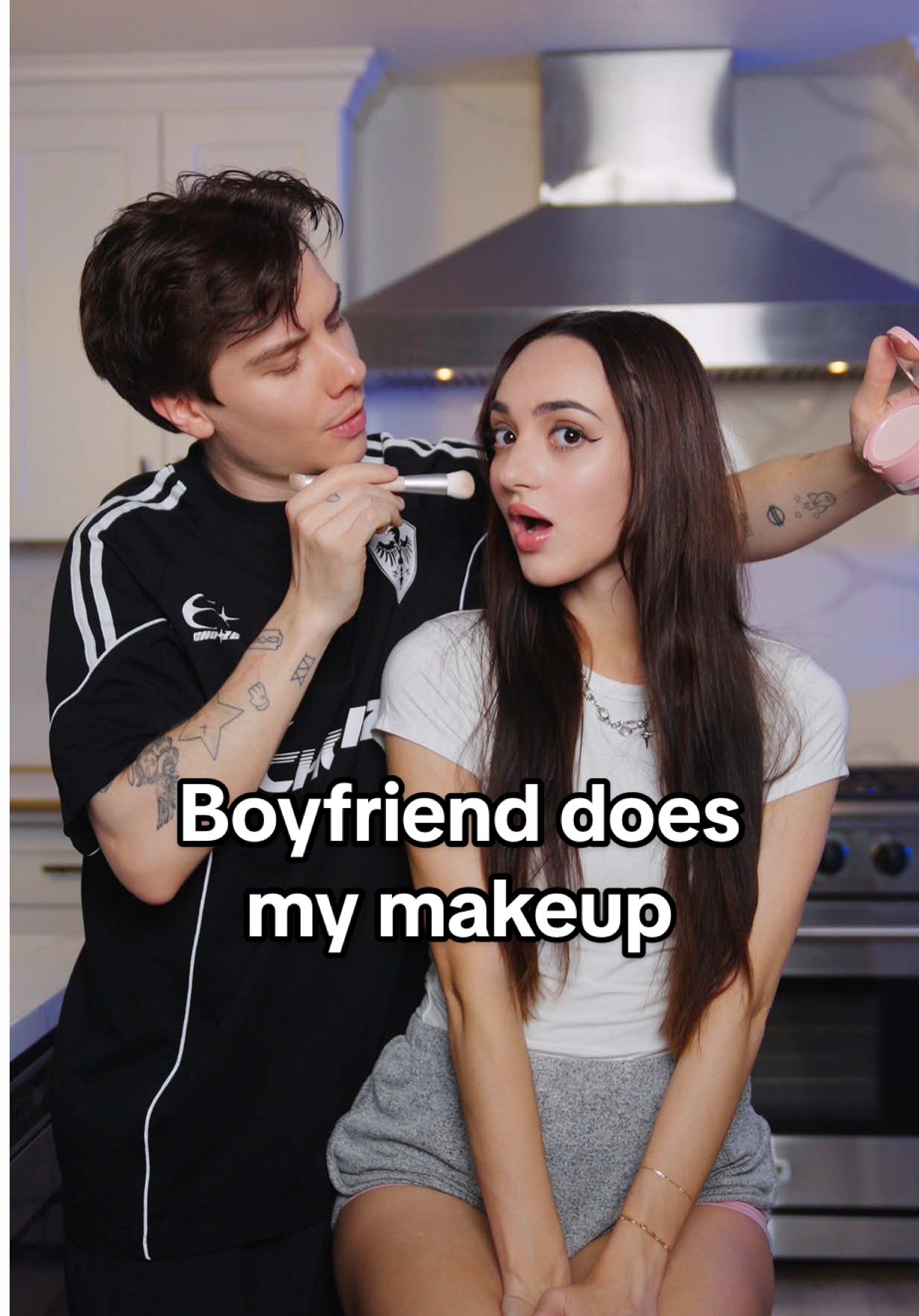 A post by @xoteam on TikTok caption: my boyfriend does my makeup 😱 i can’t believe how i looked at the end… all makeup is from @SHEGLAM 