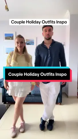 A post by @adrianabors30 on TikTok caption: Cual es tu favorito?🤩🏝️#outfitsenpareja #vacaylooks #vacationoutfits #couplestyle #looksdevacaciones #holidayoutfit #coupleoutfit #outfitdeldia #viajeenpareja #vacaciones2025 #travelcouple 
