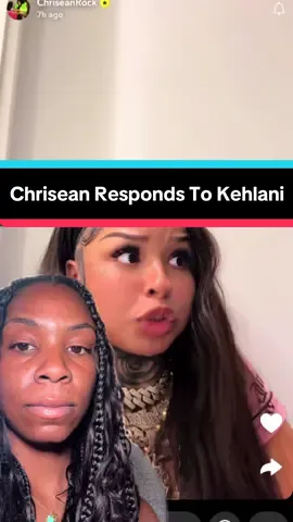 A post by @nosyforreal on TikTok caption: #greenscreenvideo #magiefondvert #chriseanrock responds to #kehlani about why she was unfollowed. Chrisean says she felt as though she was being used for a #press run by kehlani #singer #livestream #2sides 