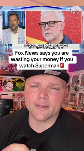A post by @baldbetter on TikTok caption: Fox News says you’re wasting your money if you watch Superman🚨 #supermandc #foryou