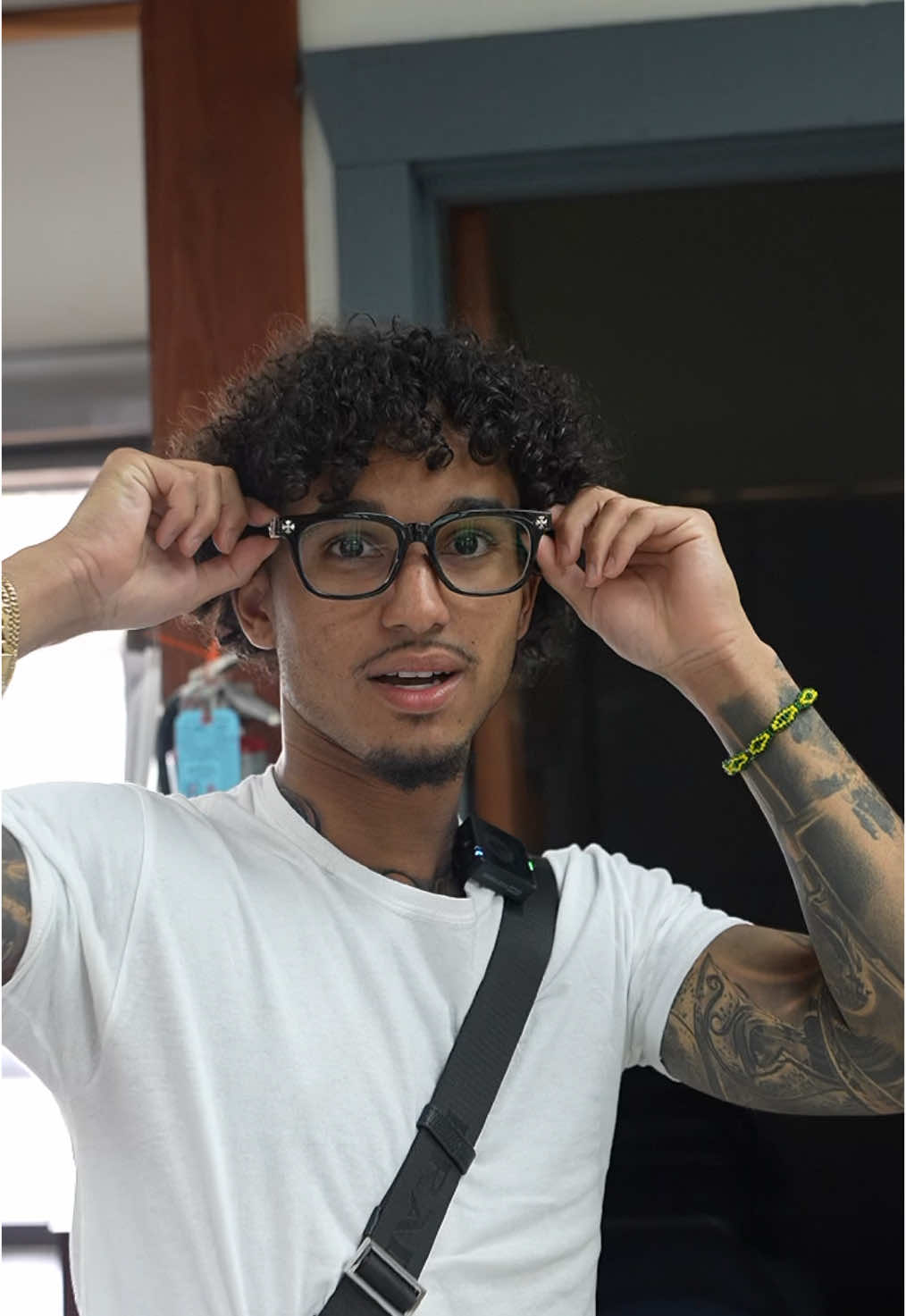 A post by @qtclaps on TikTok caption: I officially wear glasses 🤓 #glasses #qtclaps #viral 