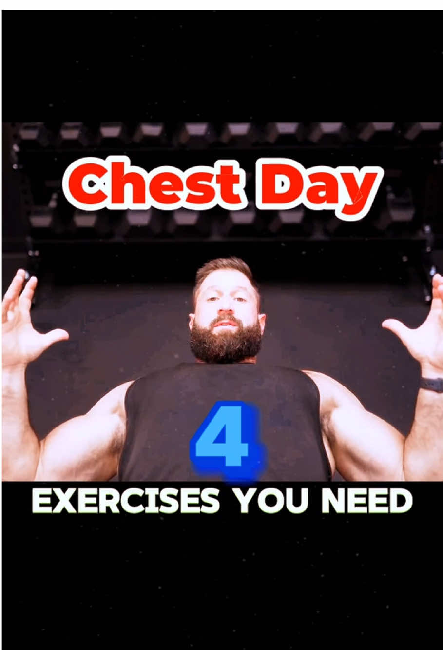 A post by @ryanhumiston.fan on TikTok caption: Chest Day: 4 Exercises You NEED! #bodybuilding #Fitness #chestday #chest #pecs #musclegrowth #Gym 