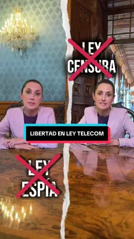 A post by @claudiasheinbaum on TikTok caption: Es falso que busquemos censurar o espiar. La Ley de Telecomunicaciones garantiza la libertad de expresión y reconoce el derecho de las audiencias. #PresidentA #lovientiktok #méxico #Ley #fyp 