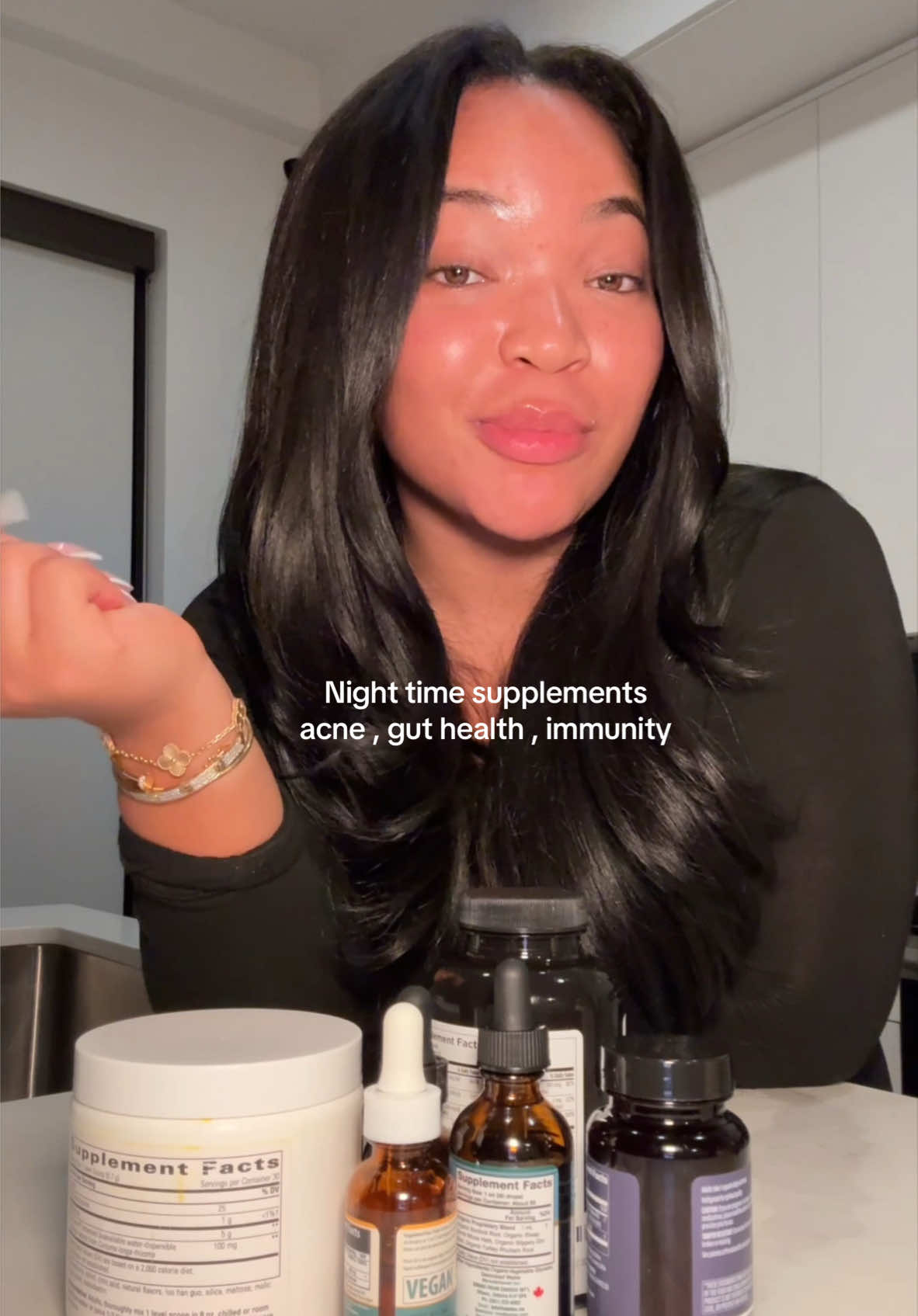A post by @kirahominique on TikTok caption: My Night time supplements are a must 