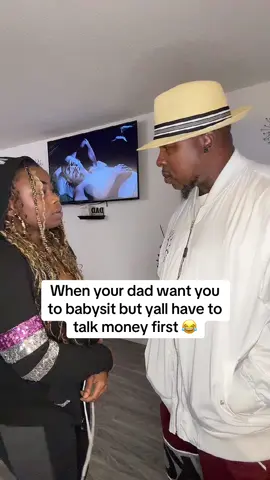 A post by @ on TikTok caption: Yeah I want my coins #fyp #trending #fatherdaughter #skit #comedy @ricoswave4592 