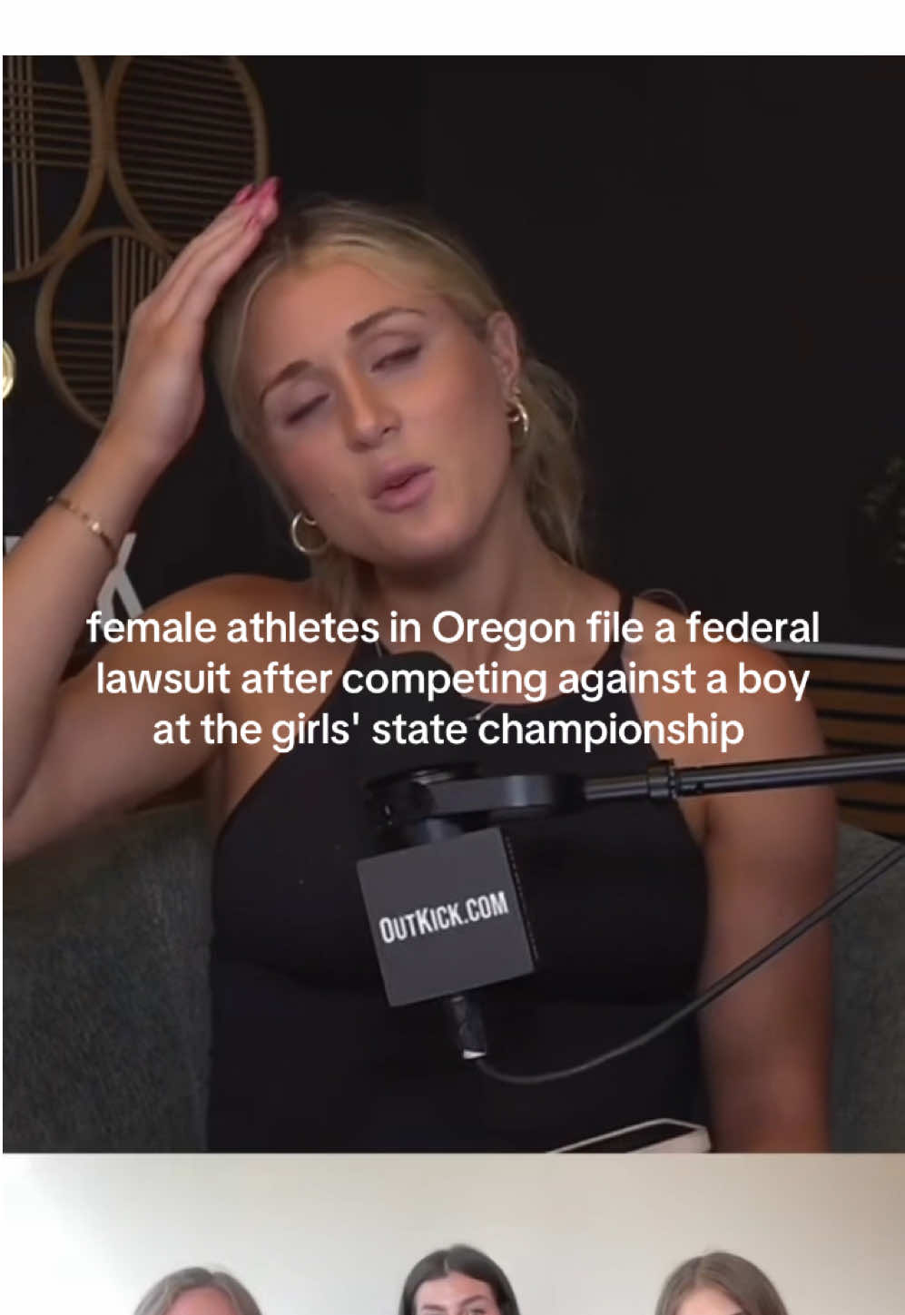 A post by @rileygaines on TikTok caption: Female athletes in Oregon have filed a lawsuit after a boy was allowed to compete in the girls’ state championship. GOOD! 👏🏼 #CapCut #savewomenssports #womenssports #oregon #fyp #foryoupage #foryou #fypシ #lawsuit #trackandfield 