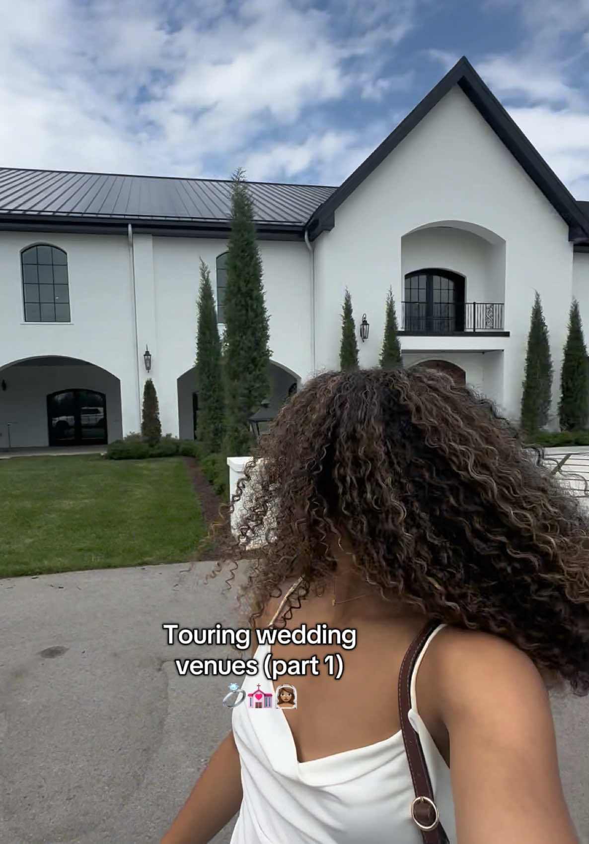 A post by @brownjadaa on TikTok caption: What do we think of this one??? #fyp #wedding #venue #tour #vlog #fiance #studentathlete #bridetok #help 