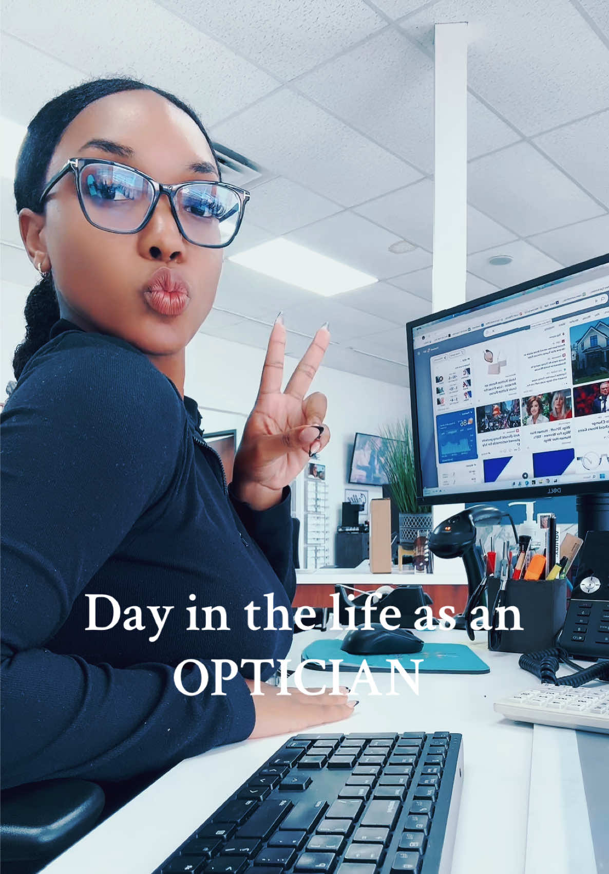 A post by @itssliyahhj on TikTok caption: Come to work with me #dayinthelife, #lifesnapshot, #vlog, #personalgrowth, #contentcreator#creatorsearchinsights#optician 