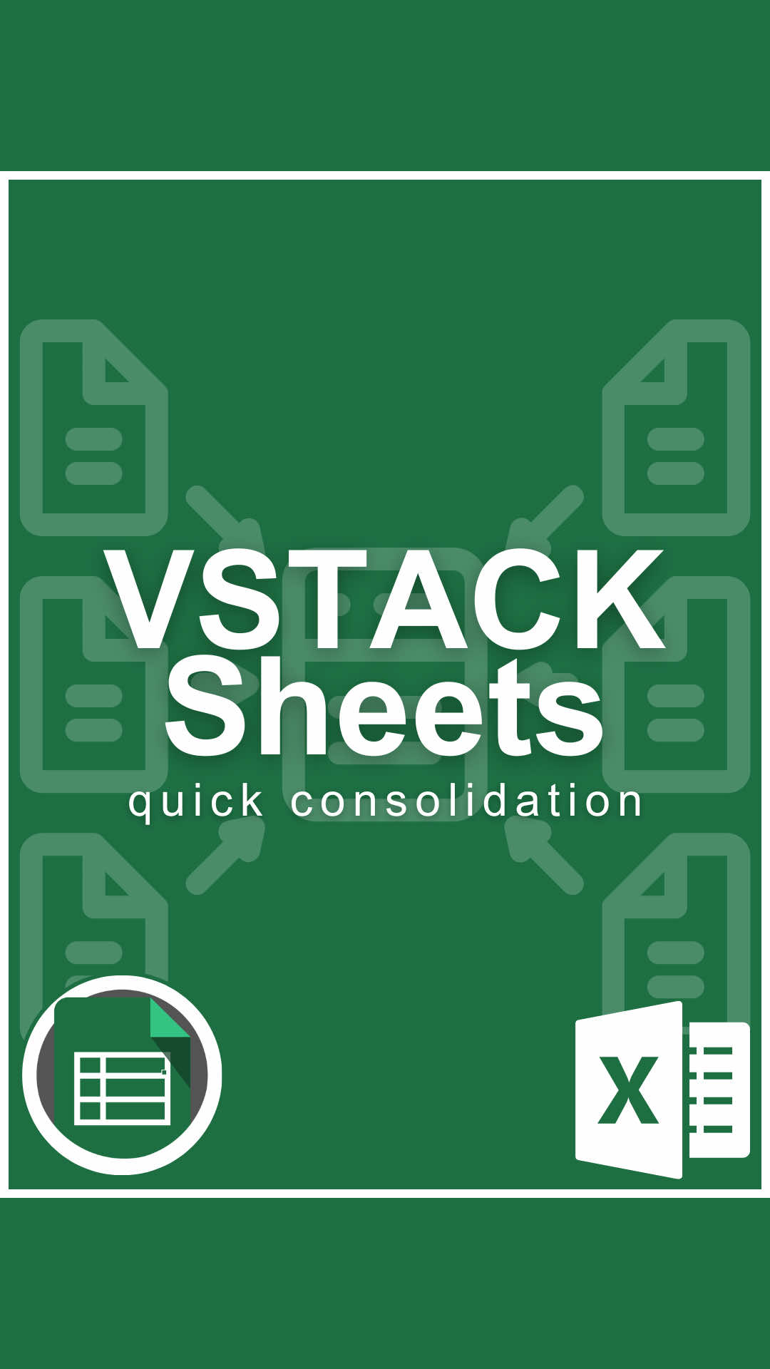 A post by @cheatsheets on TikTok caption: VSTACK in Excel #excel #spreadsheet #cometogether 