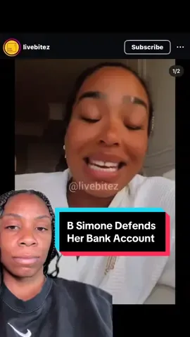 A post by @nosyforreal on TikTok caption: #greenscreenvideo #magiefondvert thank you to @Livebitez for capturing #bsimone #livestream where she attempted to correct the language used when describing her back account. #handm #bloomingdales #savingmoney 