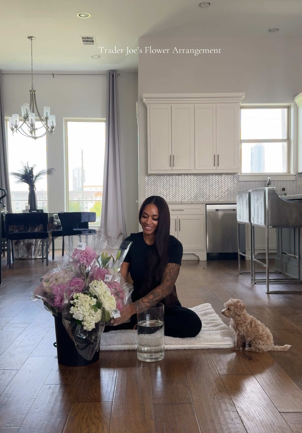 A post by @christinrachelle on TikTok caption: If this week has been heavy for you this is your reminder that there is a full moon in Capricorn tonight, stay grounded, write down your intentions, pray, and do things that bring you peace. It’s a great time to manifest abundance! This Trader Joe’s flower arrangement only cost me $70 and it made such a tall/ full bouquet with plenty of flowers left over and let me tell yall.. Flowers from Trader Joe’s last me weeks, so they are definitely worth it! I’ve made this a weekly routine and it brings me so much peace, I highly recommend you try it.  #diyflowerarrangement #flowerideas #buyingflowersformyselfment #howtoflowers #floralarrangementngemen #traderjoesflowers #grocerystoreflowers #foryou