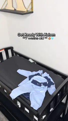 A post by @dasiatemia on TikTok caption: Baby Kaisen’s First GRWM 💙 #fyp #momsoftiktok #boymom #grwm #newborn #kaisen #gdwm 🥰