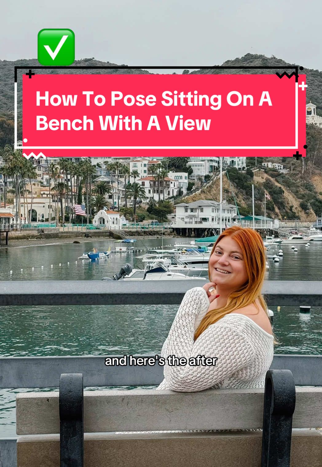 A post by @lookgoodinphotos on TikTok caption: PHOTOS ON A BENCH WITH A VIEW 📸 Taking photos on a bench with a view? Try out the following tips… ✅ Change your zoom to 2x— this will make the background appear larger. ✅ Have your photographer stand BEHIND the bench with the view in display. ✅ Turn at your torso (not your neck) so you are facing the camera. ✅ Rest your arm on the bench and pose! - #iphonephototips #phototips #posingtips #posingideas How to pose with a view. How to pose on a bench. How to pose for vacation photos. How to pose for travel photos. Travel photo idea.