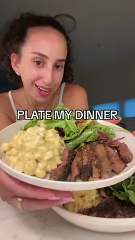 A post by @fitwsis on TikTok caption: Steak Dinner❤️‍🔥  -Grassfed ribeye steak seasoned with salt, pepper, garlic powder and onion powder. Pan Seared for 3 min per side in EVOO -@Banza🍕🍝🫘 white cheddar mac with my fav @franksredhot  -Mixed greens with my homemade hone dijon vinaigrette- RECIPE ⬇️ 1/2cup EVOO 1/4 cup white wine vinegar 1tbs dijon mustard 1tbs honey 1tbs lemon juice 1-2 garlic cloves Pinch of salt, pepp and italian seasoning Blend all together & enjoy in fridge up to 2 weeks! #platemydinner #platemyfood #steakdinner #breastfeedingjourney #ftm #fyp 