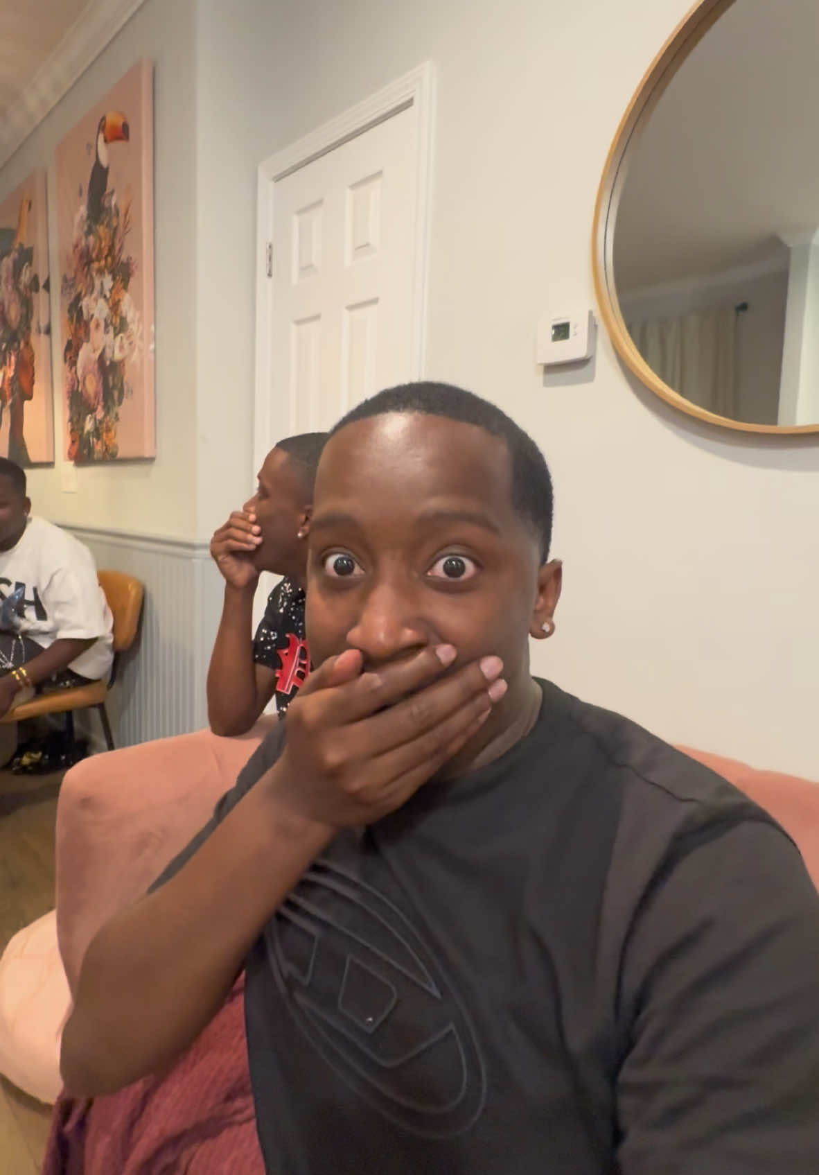 A post by @markellwashington1 on TikTok caption: We heard them slap the group anit no way friend anit crack both eggs  @Isaiah Hill they were left speechless @BEEJAY_TV it was time to go lol 