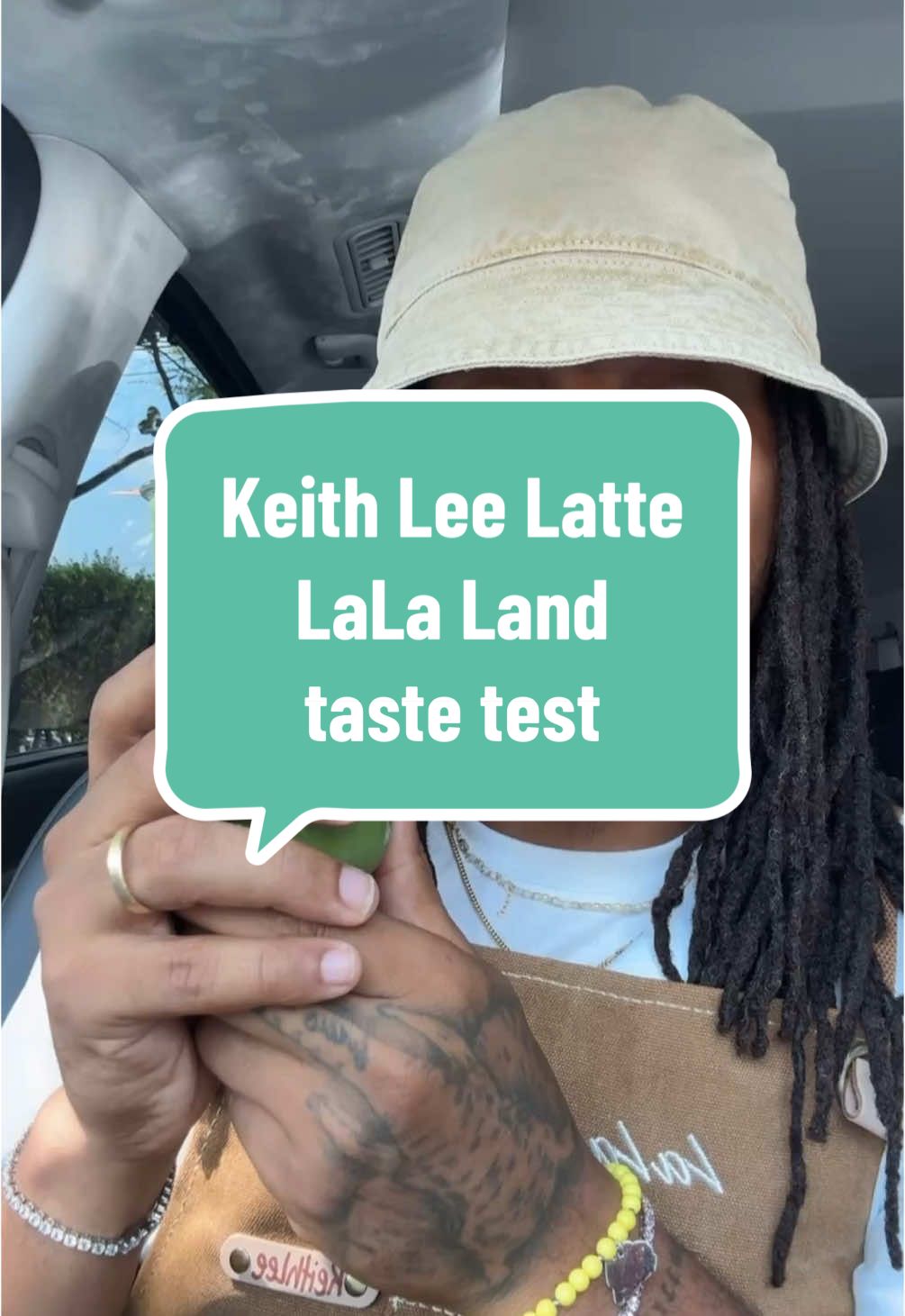 A post by @keith_lee125 on TikTok caption: MY VERY OWN KEITH LEE LATTE WITH @lalalandkindcafe  Now you can rate it 1-10!  It drops tomorrow in all La La Land cafes for a limited time.   From July 11–27, 100% of proceeds go to flood relief in Kerr County, TX a Texas community close to me and Ronnie’s heart.   This one means a lot. Let me know what you think! Would you try it? #foodcritic