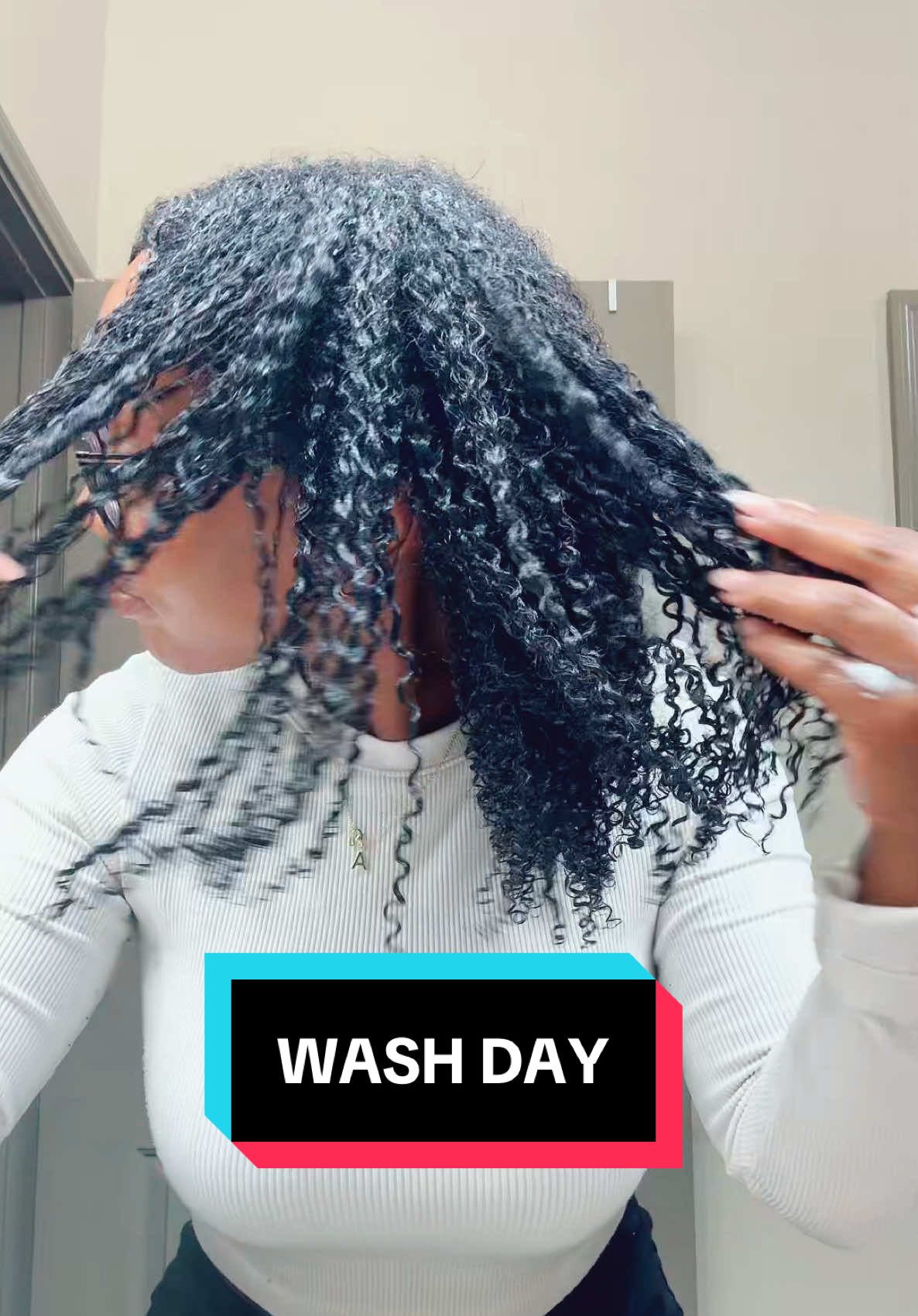 A post by @itssliyahhj on TikTok caption: ATTN all curly hair girls what products would yall recommend that won’t leave my hair crunchy ?  #washday #curlyhair #4b #naturalhair 