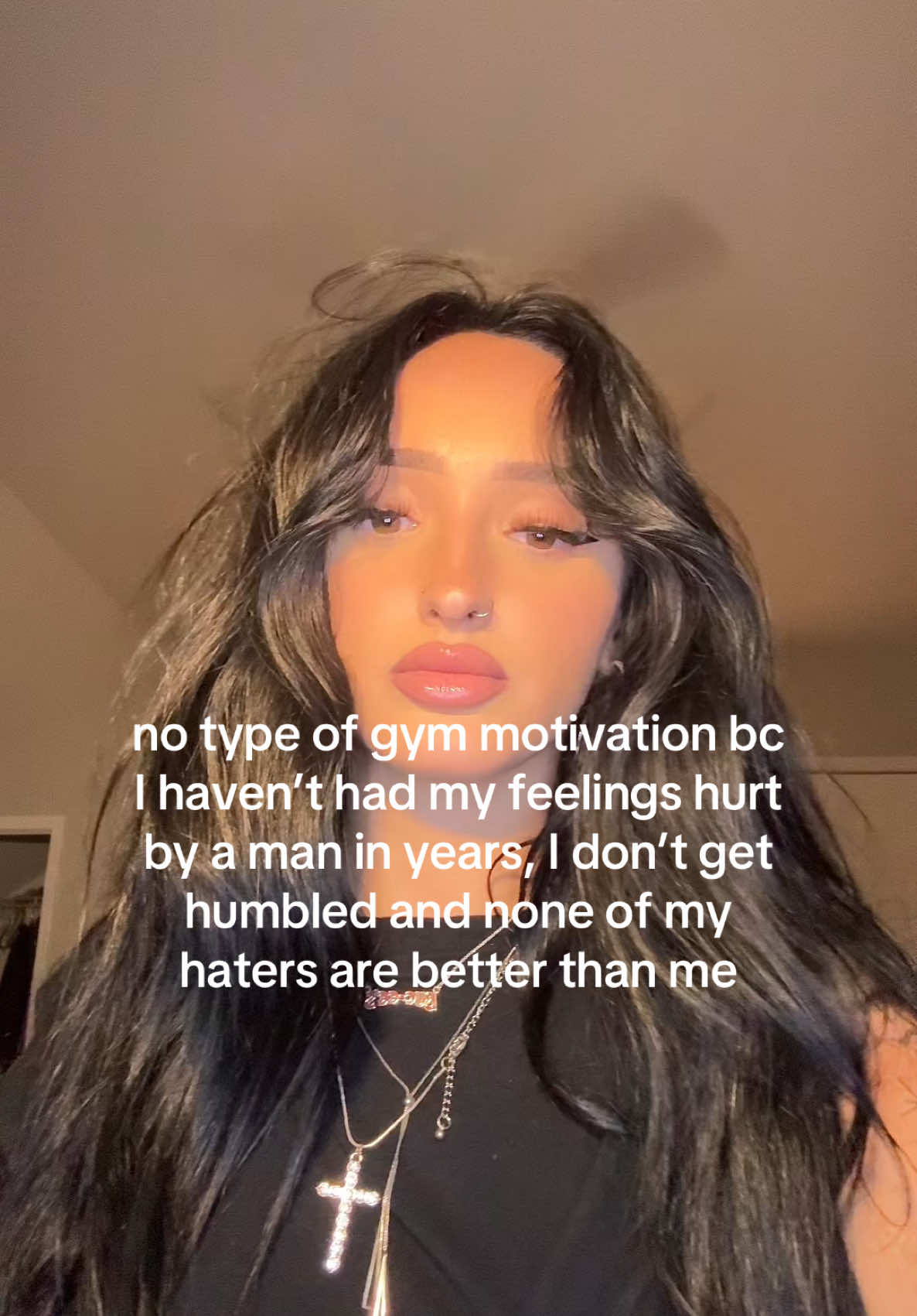 A post by @mayagoz on TikTok caption: running off straight discipline, plz don’t humble me tho I’m honestly good #draft #gymtok #Baddie 