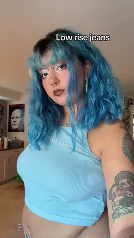 A post by @bluegh0sts on TikTok caption: Low rise jeans…body tea…getting a drink with one of my best friends…my beautiful chungus life #bluegirl 