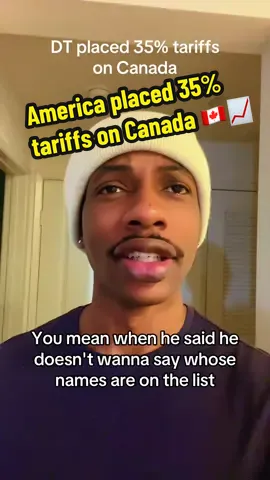 A post by @advicefromlouisreloaded on TikTok caption: DT placed 35% tariffs on Canada #adviceFromLouis #satire #kamala #kamalaharris #biden 