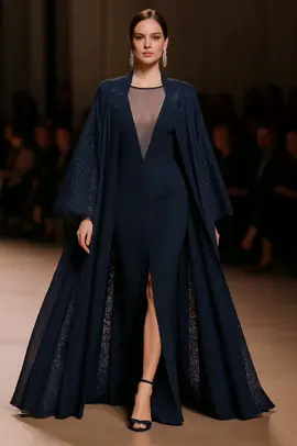 A post by @erikschaix on TikTok caption: Ensemble d’exception composé d’une robe en crêpe de soie, subtilement rehaussée d’un décolleté en tulle stretch transparent. La silhouette est sublimée par un manteau long en organza, dont la doublure révèle un jeu de guipure et de dentelle délicate, associé à un crêpe Georgette fluide. #paris #fashiondesigner #unique ##workshop #madetoorder 