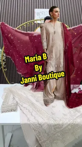 A post by @janni.boutique on TikTok caption: #mariab #janniboutique #designer #brands #fyp #pakistanifashion #pakistaniwedding #trends 