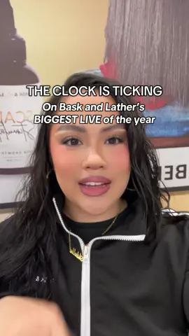 A post by @baskandlatherco on TikTok caption: Y’all heard her! THREE HOURS until our biggest live of the summer. Register NOW to tap into exclusive deals and giveaways.  #baskandlatherco #megalive #megalivestream #blackownedbusiness #foryoupage #dealsforyou 