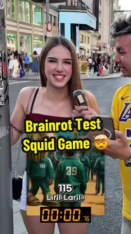 A post by @marrytoshow on TikTok caption: Brainrot Test Speedrun Squid Game 🤯🦑 #entrevista #test #desconocidos #pregunta #brainrot #squidgame 