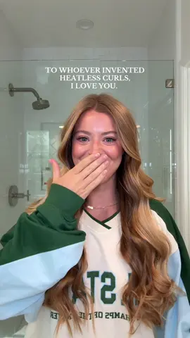 A post by @graciekramer8 on TikTok caption: And all i gotta do is sleep?! Biggest game changer ever🤭💅🏽✨ Comment if you want a tutorial🫶🏼 #hairtok #tutorial #heatlesscurls #hairstyle #tips #healthy #hair 