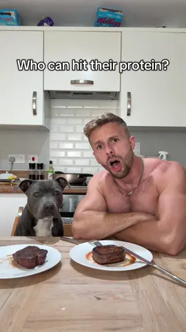 A post by @kaisheps on TikTok caption: Who can hit their protein faster, me or Tuco?