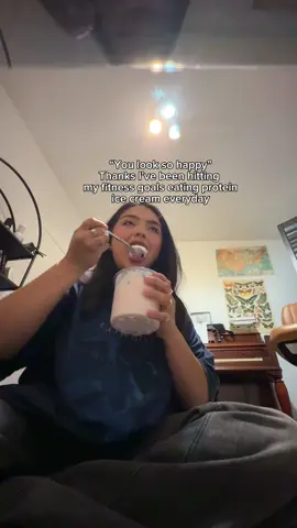 A post by @kristenncruz on TikTok caption: I have been on my fitness journey for 5 years now. I’m on my last 30 pounds@ which is the hardest😭. Ive been trying so many new high protein meals and doing my best to hit my daily protein goals. Lord knows I have a sweet tooth and so these have been helping me so much. What I need to make next is a matcha protein icecreammmm heheheh.  @Chobani +@Ninja Kitchen creami = happiness #ninjacreami #protein #fitness #weightloss #kristencruz 