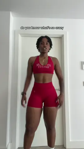 A post by @oyindafitness on TikTok caption: Body coffee because tea is not strong enough 😂😂 wearing @Gymshark new varsity collection code OYINDA10 gets you 10% off 
