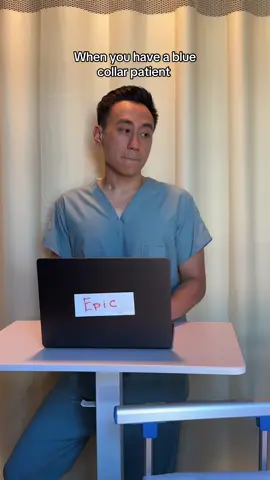 A post by @steveioe on TikTok caption: When you have a blue collar patient IB: @breanamadrigal 