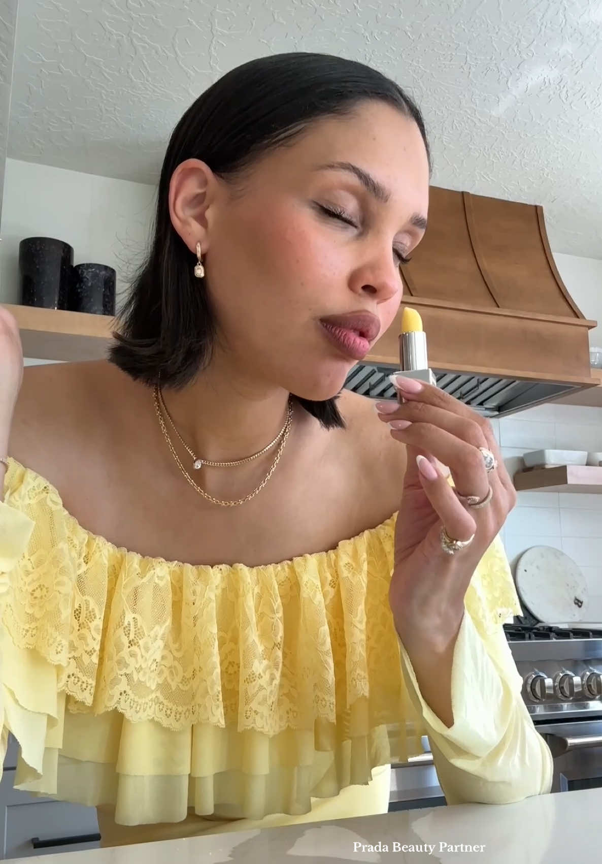 A post by @naraazizasmith on TikTok caption: #pradabeautypartner What's your favorite fruit for the Summer? @pradabeauty Banana Balm available now @sephora #pradabeauty #pradabalm #pradamakeup #rethinkingbeauty 
