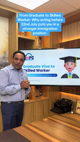 A post by @workpermitcloudltd on TikTok caption: From Graduate to Skilled Worker: Why acting before 22nd July puts you in a stronger immigration position.