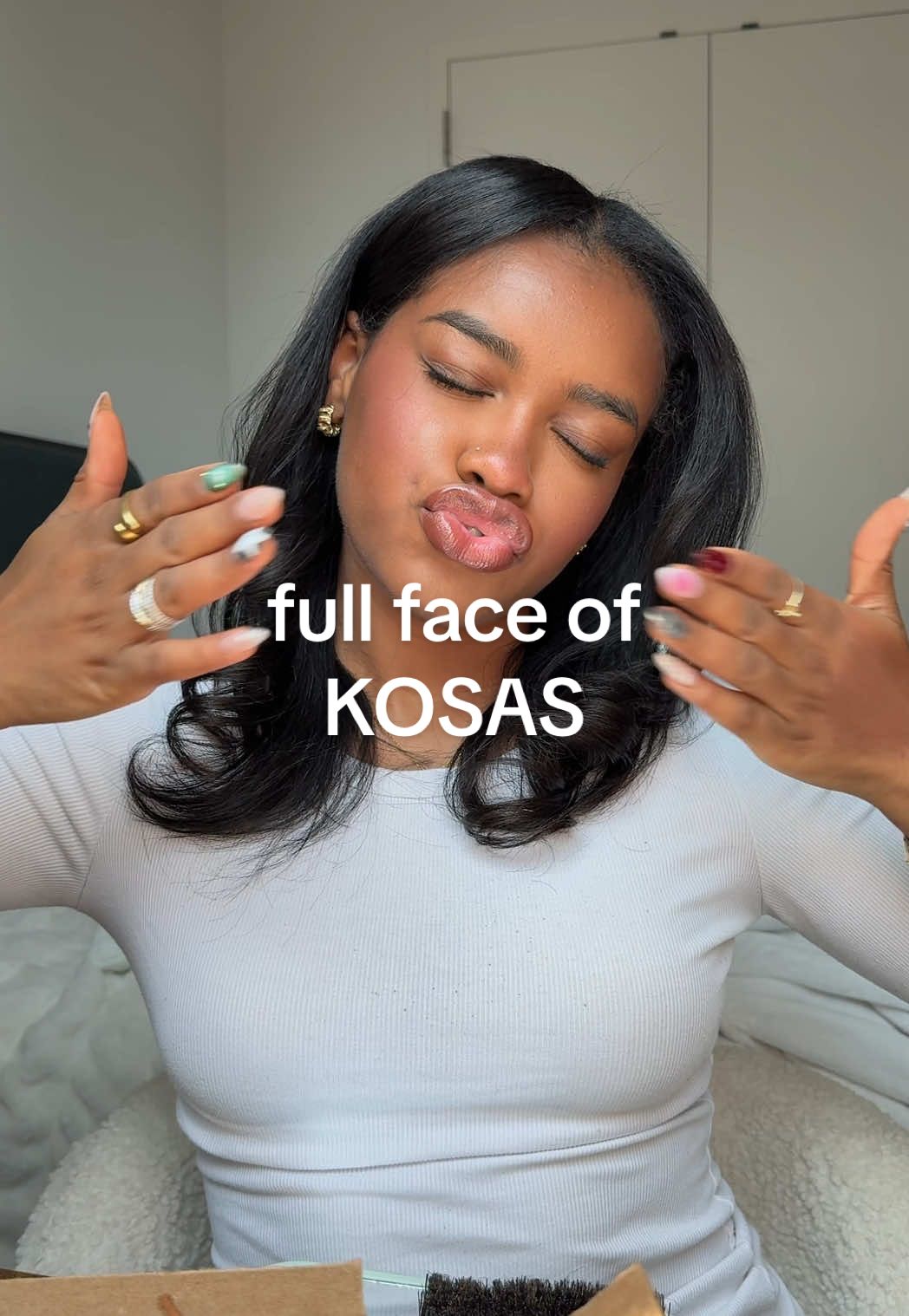 A post by @charismastev on TikTok caption: my first time trying Kosas makeup 🤔🤔🤔🤔🤔 ngl will be adding to my routine these products are very LIGHT very SMOOTH #makeup #makeupreview #beauty @Kosas 