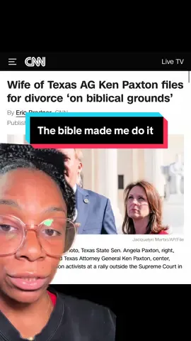 A post by @nosyforreal on TikTok caption: #magiefondvert #angelapaxton announces #divorce on the grounds of the Bible. Aka her man wouldn’t stop cheating #texas #senator #cheating #jesus